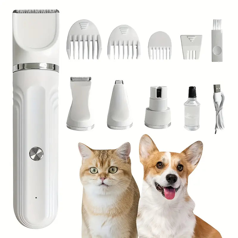 4-in-1 Rechargeable Pet Grooming Kit: