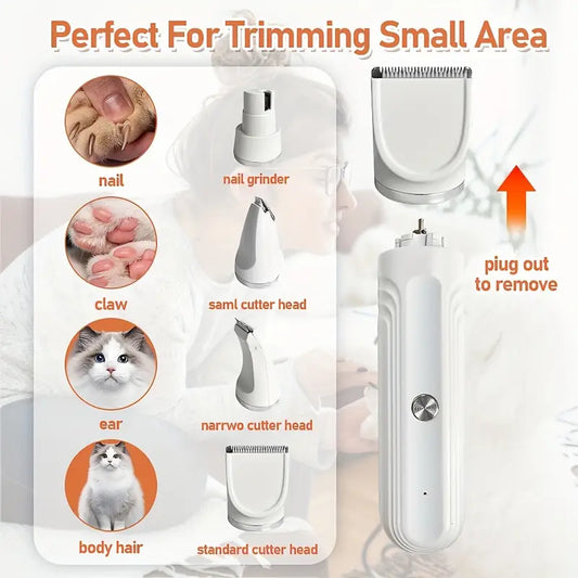 4-in-1 Rechargeable Pet Grooming Kit: